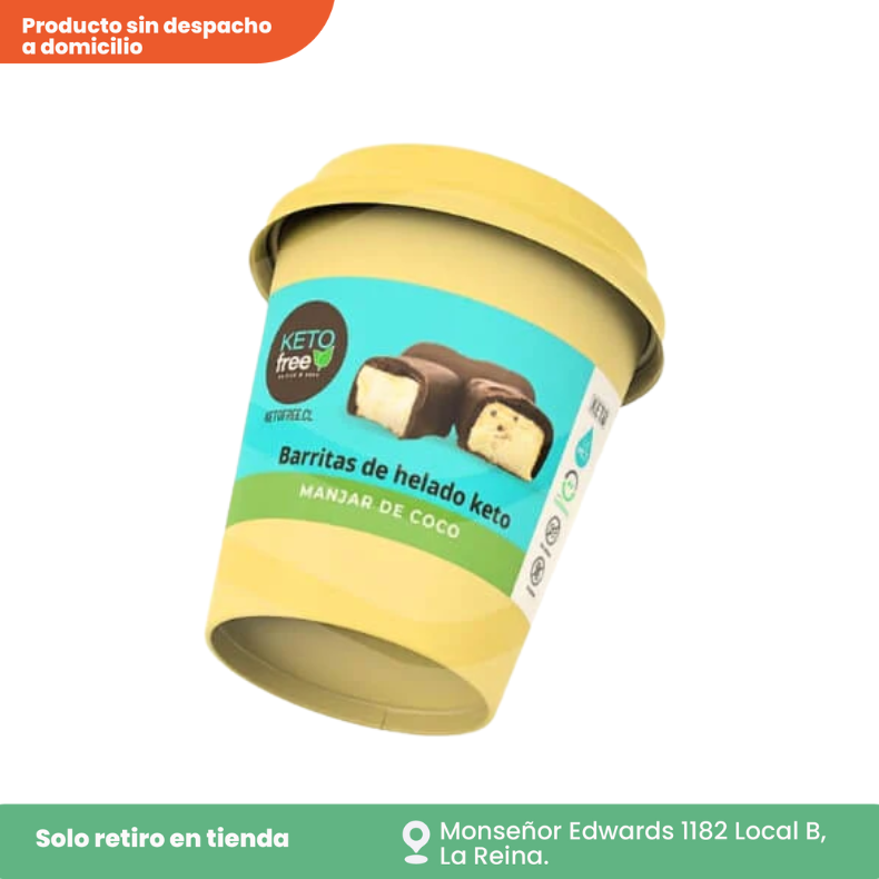 Barritas de helado keto relleno de manjar de coco 5 uds