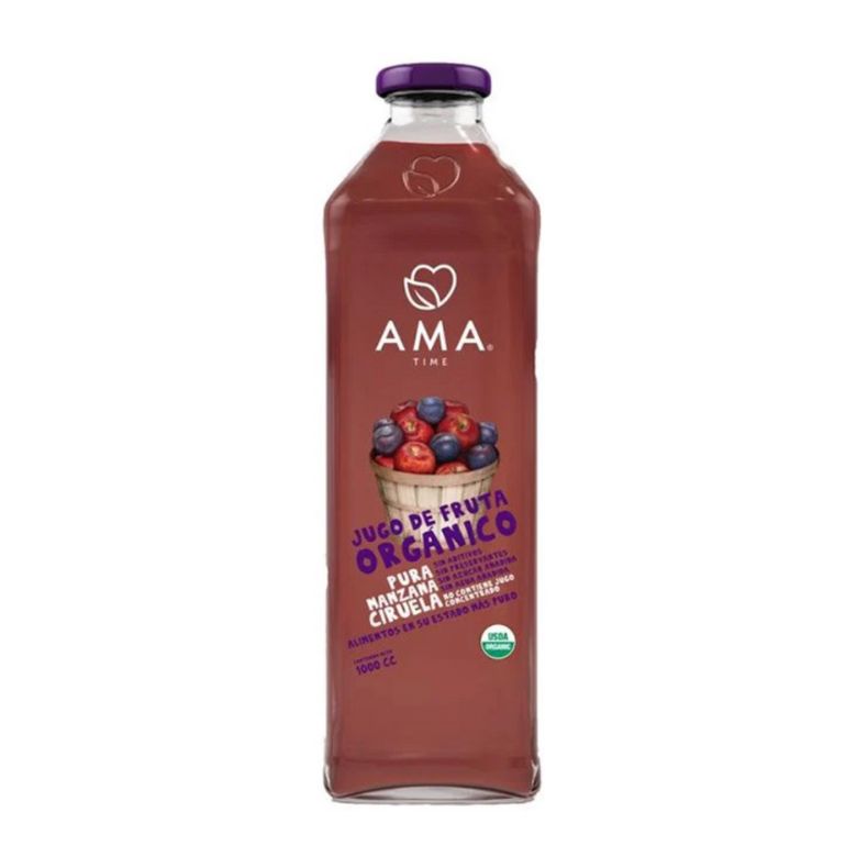Jugo de fruta orgánico manzana ciruela 1 L