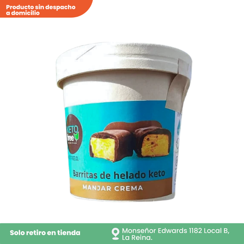 Barrita de helado keto relleno de manjar crema 5 uds