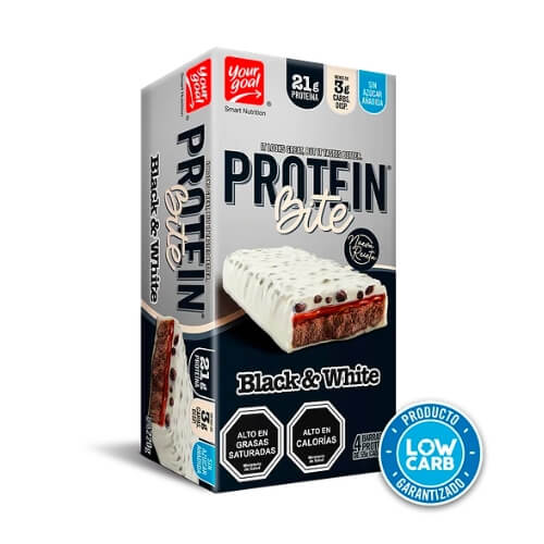 CAJA PROTEIN BITE NEGRO Y BLANCO 330 GR