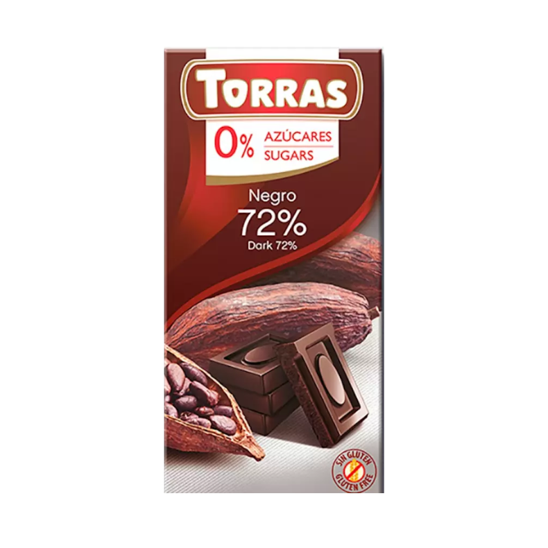 Chocolate negro 72 % sin azúcar