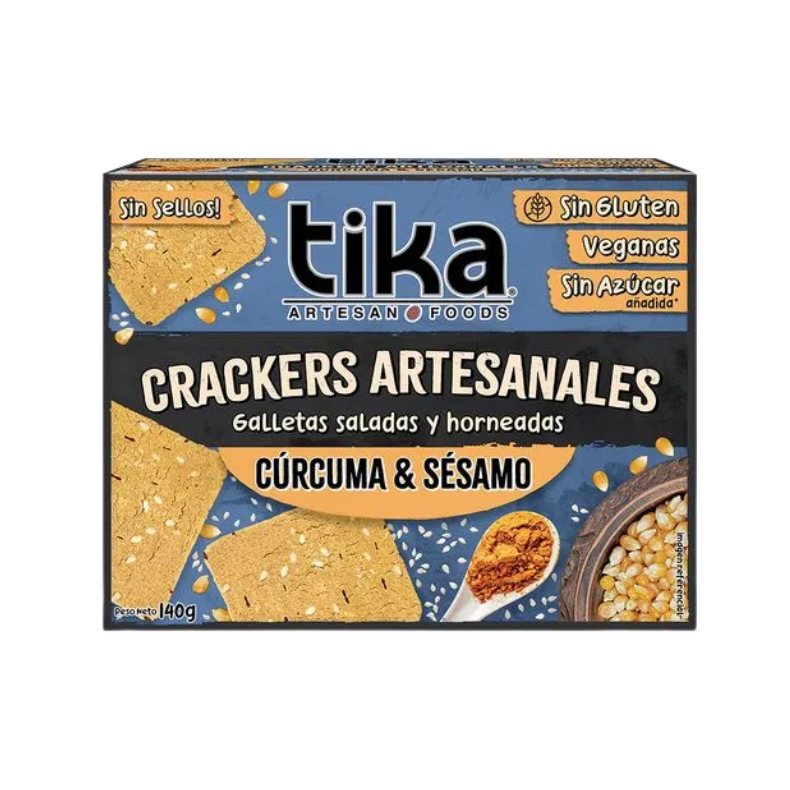 Crackers artesanales cúrcuma y sésamo 140 g