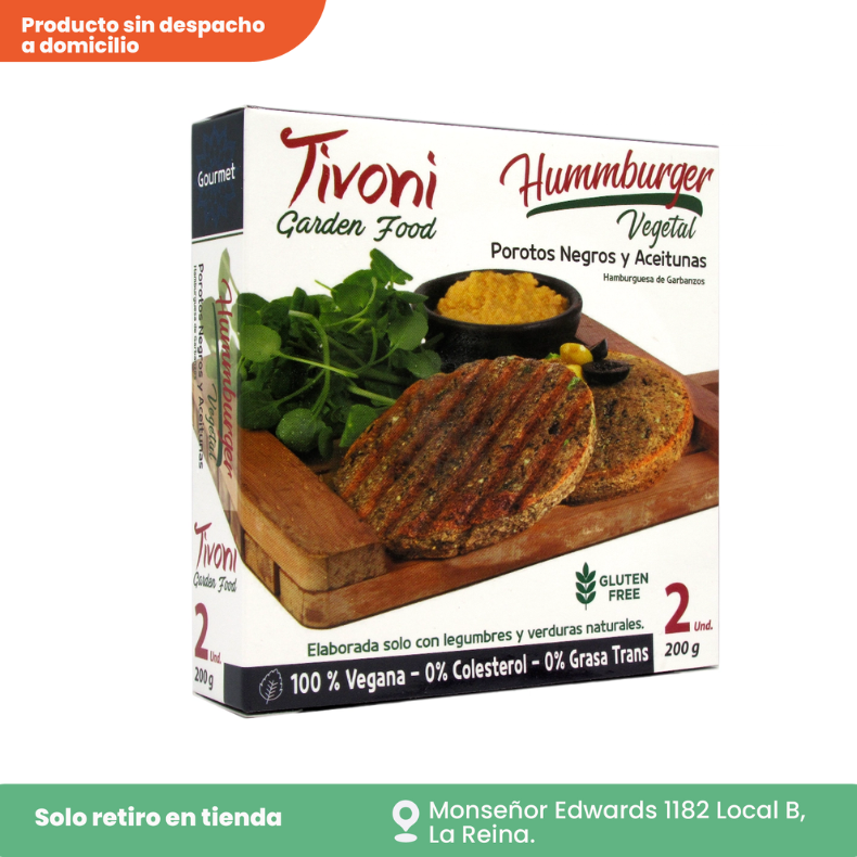 Hamburguesas de garbanzo con porotos negros y aceitunas 200 g 2 unidades
