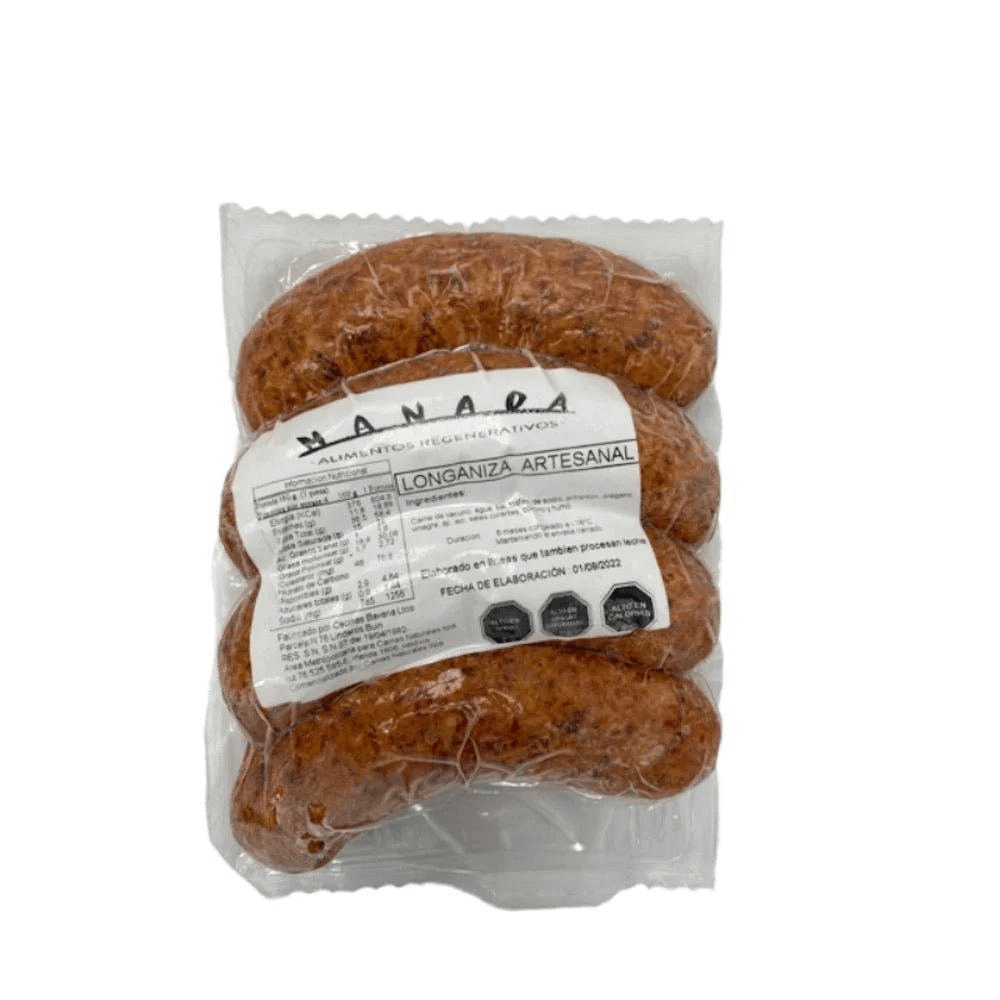 Longaniza artesanal de vacuno de libre pastore 380 g