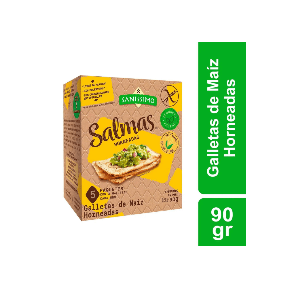 Galletas salmas saladas crujientes de maíz 90 g