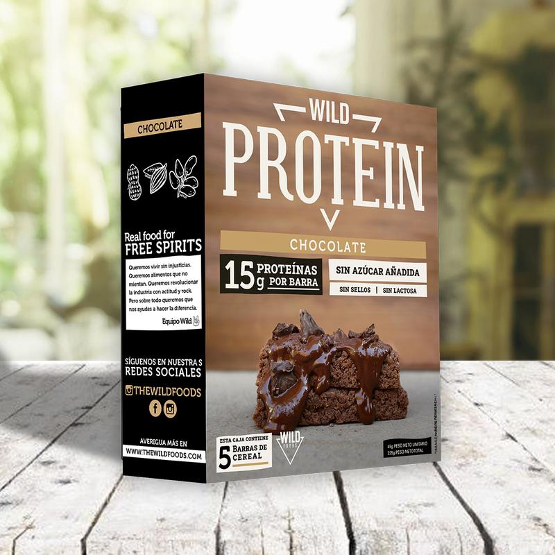 Caja de barras de proteína Wild Protein chocolate 5 uds 45 g