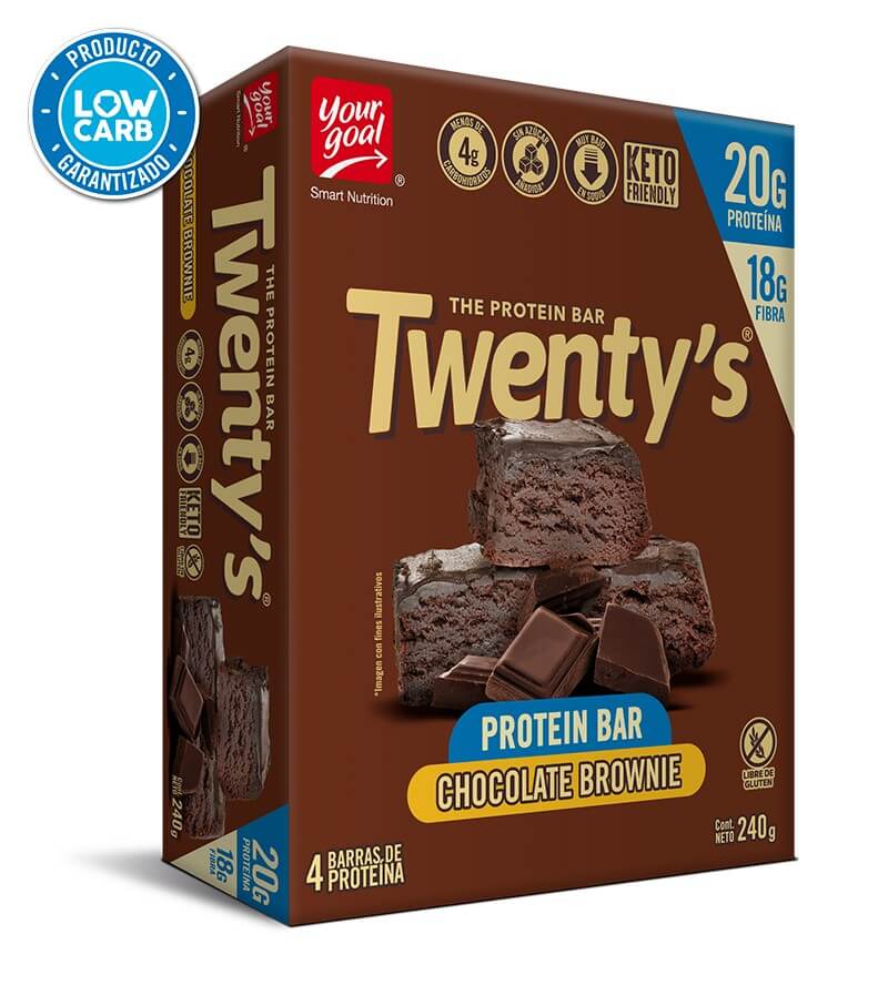 Caja de barras de proteína Twenty's brownie de chocolate 4 uds 60 g