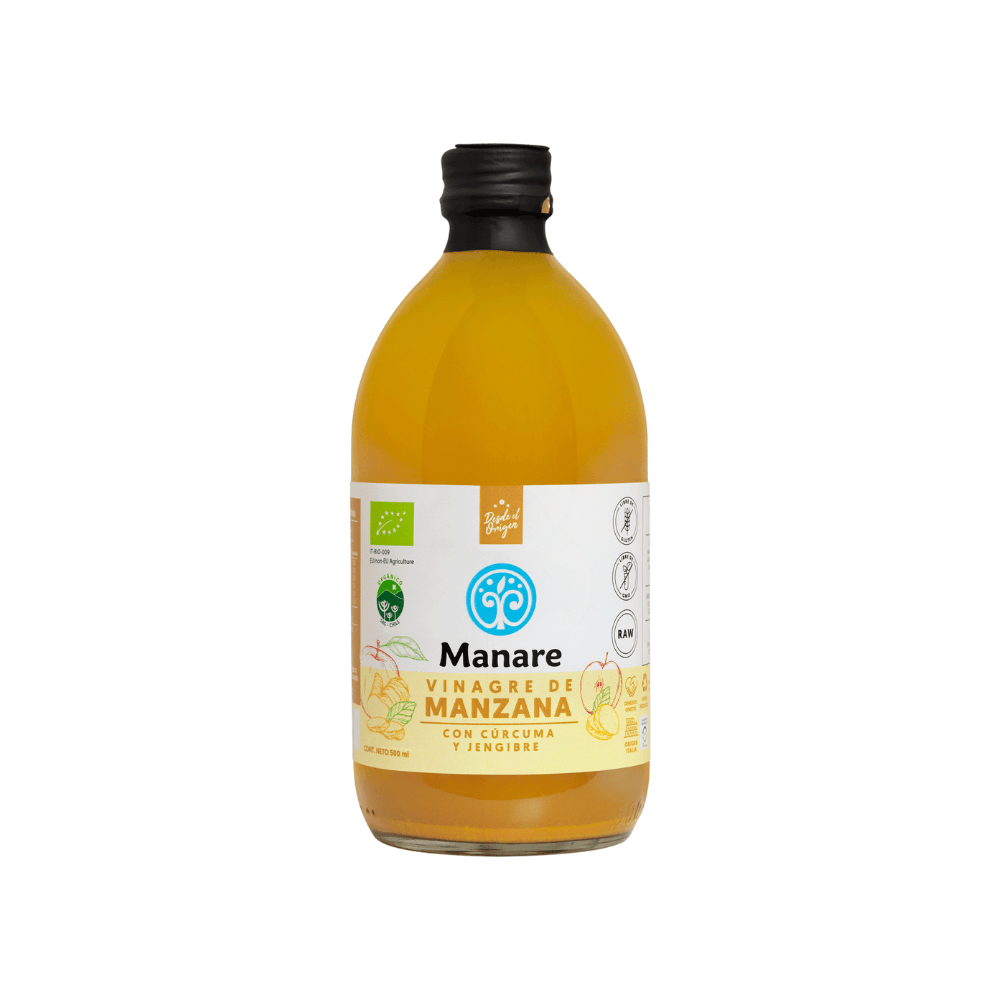 Vinagre de manzana con cúrcuma y jengibre 500 ml