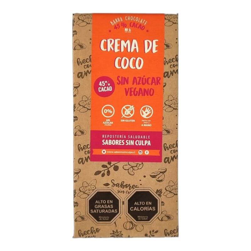 Barra de chocolate crema de coco 80 g