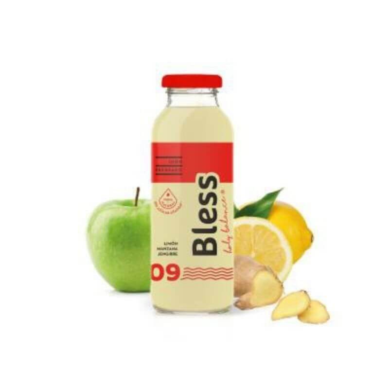 Jugo prensado 09 limón, manzana, jengibre 300 ml