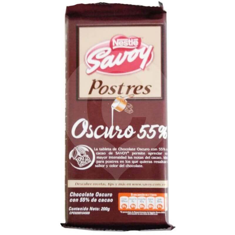 Barra de chocolate 55% cacao 200 g